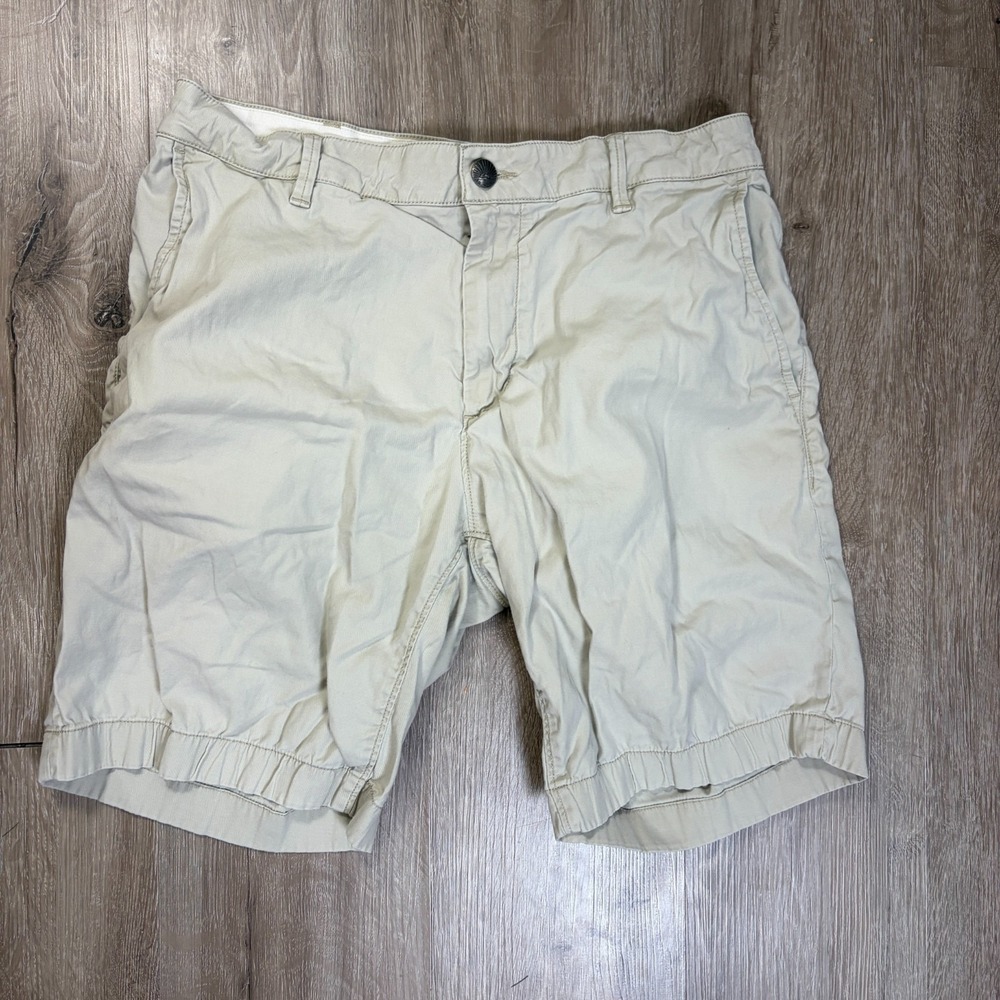 Faherty Island Life 9" Shorts Tan Mens Size 32 Khaki Cotton Blend Flat Front